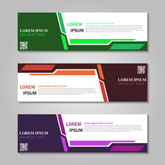 Vector abstract design web banner template. Web Design Elements - Header Design. 