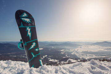 Board . Winter sport holiday mountains sky resort