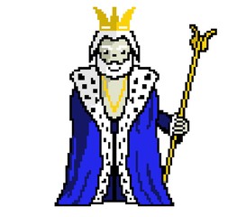 King character pixel art blue clothing