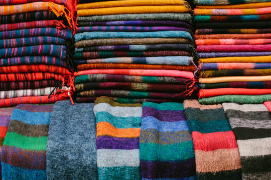 yak wool shawl on street market in Nepal