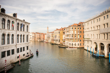 Fototapeta na wymiar Grand Canal with Boats in Venice.