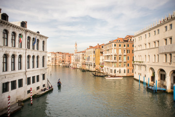 Grand Canal with Boats in Venice.