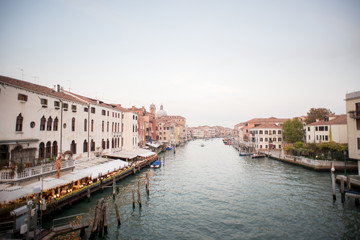 Fototapeta na wymiar Grand Canal with Boats in Venice.