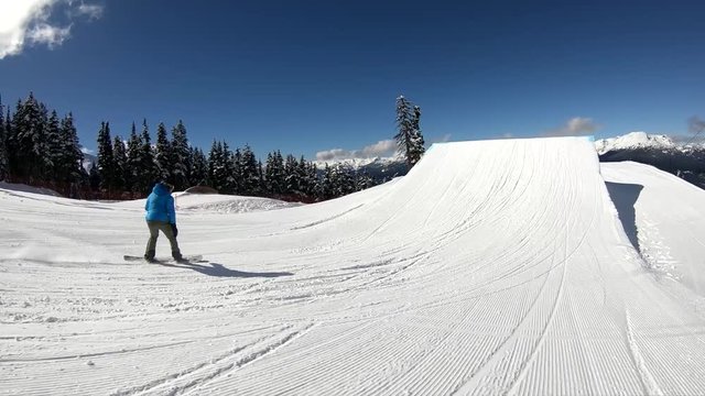 Slow Motion Pro Snowboarder Big Jump