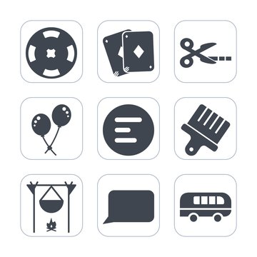 Premium fill icons set on white background . Such as card, bubble, talk, poker, navigation, cut, paint, gambling, menu, air, vegas, happy, play, transport, paper, birthday, celebration, party, white