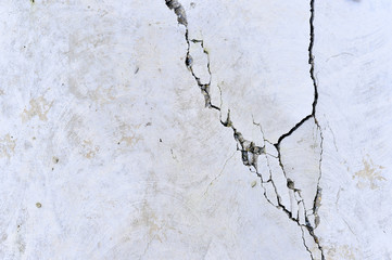 Part of the concrete wall with a crack of the old building. Background.