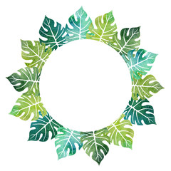 Fototapeta premium watercolor template with tree leaves