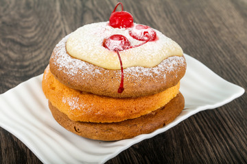 Pancake with cherry