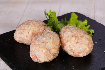 Raw pork cutlet