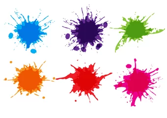 Fotobehang vector kleurrijke verf splatter.Paint splashe set.Vector illustratie ontwerp. © mrspopman