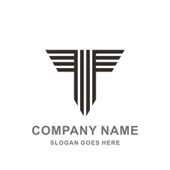 Monogram Letter T Geometric Triangle Square Architecture Construction Business Company Stock Vector Logo Design Template