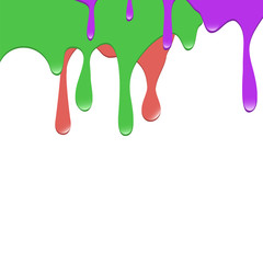 Multicolored dripping paint. Vector illustration