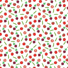 Seamless pattern of vegetables. Vector illustration