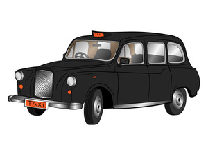 classic london taxi car vector drawing illustration