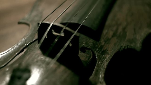  Old Violin On A Table