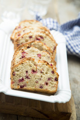 Homemade cake with red berries