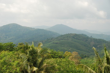View of mountains and jungle of Thailand