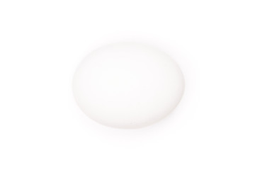 One white chicken egg isolated on white background.
