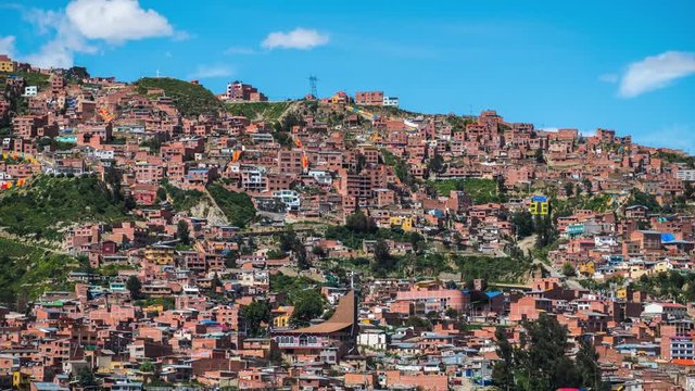 Timelapse of the city of La Paz, Bolivia. Day to night timelapse