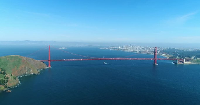 Aerial view of Golden Gate Bridge in San Francisco 