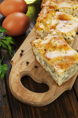 Pie with cabbage and eggs