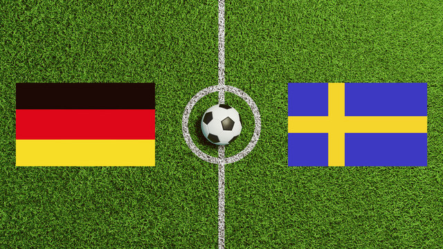 Banner Fußball Gruppenspiel Deutschland gegen Schweden