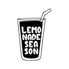 Lemonade Season inscription. Vector hand lettered phrase.
