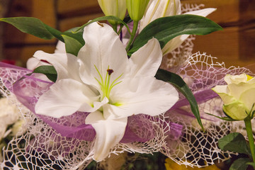 White Lilly, wedding bouquet.