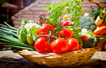 Healthy diet based on fresh organic vegetables - eating healthy food