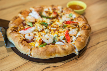 pizza with seafood