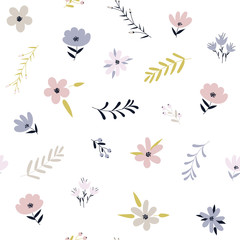 Seamless background with abstract flowers