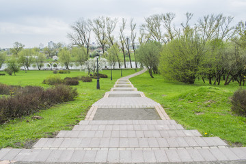 Endless road in forest of Lake National park