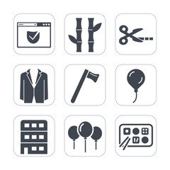 Premium fill icons set on white background . Such as wrench, decoration, internet, asia, asian, architecture, house, website, restaurant, city, business, tool, birthday, black, web, plant, bamboo, tie