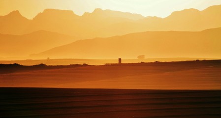 Landscape of sunrise over the Ceres mountains