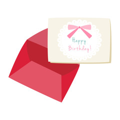 Red envelope with Birthday greeting card