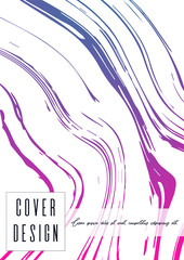 Modern Marble Cover Design for your Business with Abstract Lines. Futuristic Poster, Flyer, Layout with Liquid Pattern for Branding, Identity, Annual Report. Vector minimalistic brochure. Luxury.