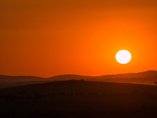 Sunset Over Mountains