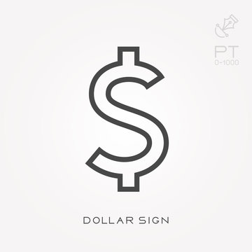 Line icon dollar sign