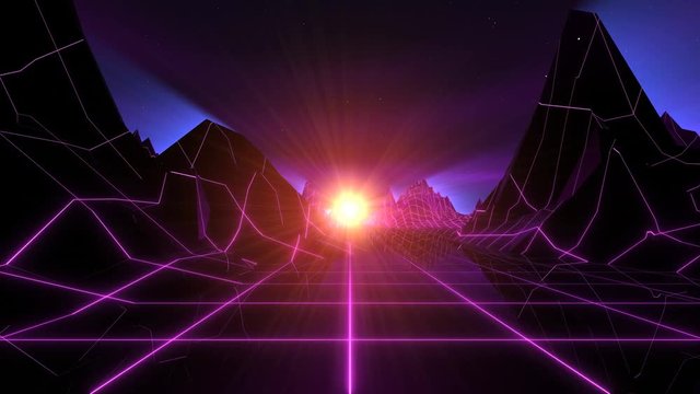 Retro-Futuristic Horizon Background