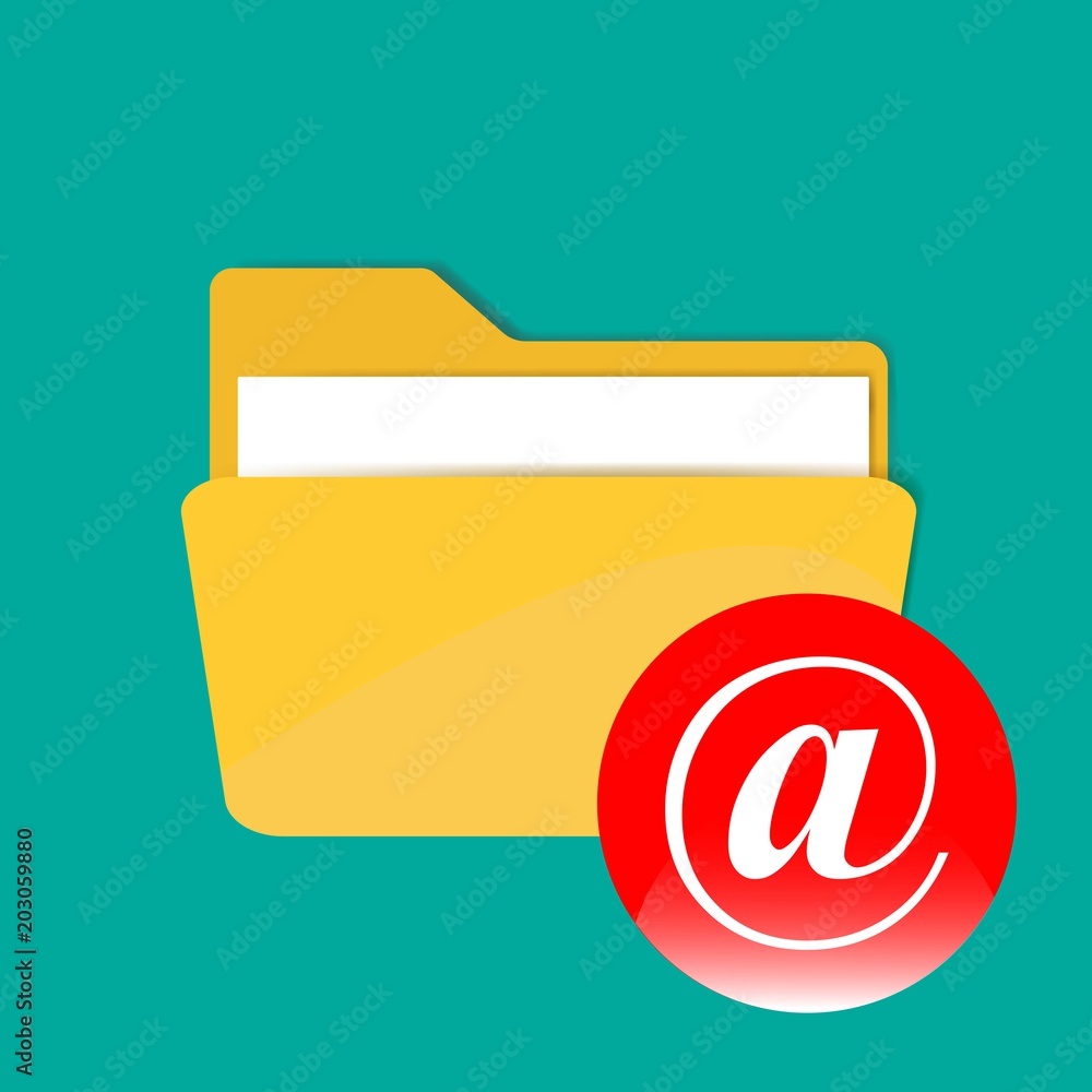 Poster folder vector icon. folder and email icon. notification of a letter in a folder