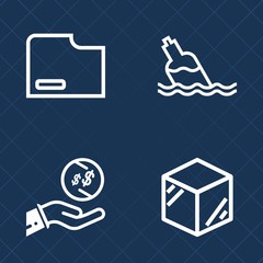 Fototapeta na wymiar Premium set of outline vector icons. Such as product, internet, finance, business, liquid, page, file, natural, mineral, cash, object, currency, packaging, investment, document, web, water, bottle, 3d