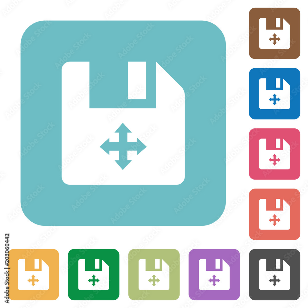 Poster move file rounded square flat icons