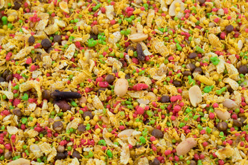 Indian Namkeen Food Navratan Mixture or Navratna Mix Namkeen Also Know As Nimco, Namkin, Mixture or Nimko.