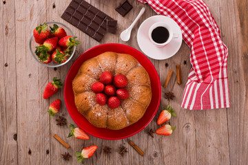 Strawberry cake. 