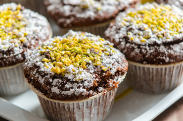 chocolate muffin with grains