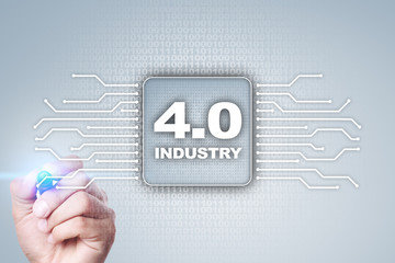 Industry 4.0. IOT. Internet of things. Smart manufacturing concept. Industrial 4.0 process infrastructure. background.