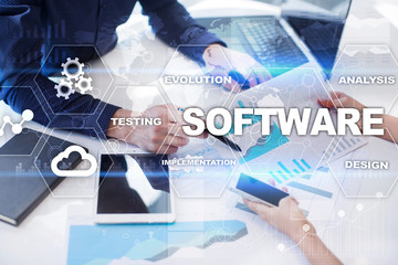 Fototapeta na wymiar Software development. Data Digital Programs System Technology Concept.