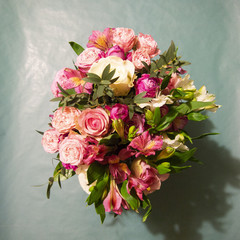 composition of fresh delicate flowers