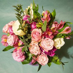 composition of fresh delicate flowers