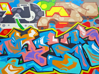Naklejka premium Projekt Grafitti na ścianie